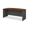 Series C Collection Bow Front Desk, 71.13″ X 36.13″ X 29.88″, Hansen Cherry/graphite Gray