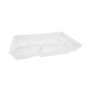 Foam School Trays, 6-Compartment, 8.5 x 11.5 x 1.25, White, 500/Carton