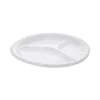 Placesetter Deluxe Laminated Foam Dinnerware, 3-Compartment Plate, 8.88″ dia, White, 500/Carton