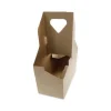 Paperboard Cup Carrier, Up to 44 oz, Two to Four Cups, Natural, 250/Carton - Image 3