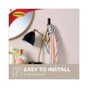 Adhesive Mount Metal Hook, Large, Double Hook, Matte Black Finish, 4 lb Capacity, 1 Hook and 1 Strip/Pack - Image 3