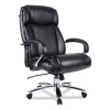 Alera Maxxis Series Big/tall Bonded Leather Chair, Supports 500 Lb, 21.42″ To 25″ Seat Height, Black Seat/back, Chrome Base