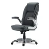 Alera Leithen Bonded Leather Midback Chair, Supports Up to 275 lb, Gray Seat/Back, Silver Base - Image 2