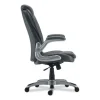 Alera Leithen Bonded Leather Midback Chair, Supports Up to 275 lb, Gray Seat/Back, Silver Base - Image 3
