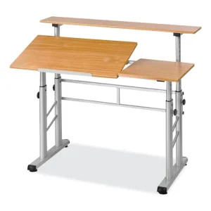 Height-Adjust Split Level Drafting Table, Rectangular/Square, 47.25×29.75×26 to 37.25, Medium Oak, Ships in 1-3 Business Days