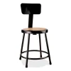 6200 Series 18″ Heavy Duty Stool w/Backrest, Supports 500 lb, 33″ Seat Ht, Brown Seat, Black Back/Base, Ships in 1-3 Bus Days