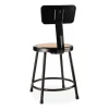 6200 Series 18″ Heavy Duty Stool w/Backrest, Supports 500 lb, 33″ Seat Ht, Brown Seat, Black Back/Base, Ships in 1-3 Bus Days - Image 3