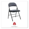 Alera PU Padded Folding Chair, Supports Up to 250 lb, Black Seat, Black Back, Black Base, 4/Carton - Image 2