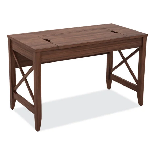 Sit-To-Stand Table Desk, 47.25″ X 23.63″ X 29.5″ To 43.75″, Modern Walnut