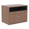 Alera Open Office Desk Series Low File Cabinet Credenza, 2-Drawer: Pencil/file, Legal/letter, 1 Shelf,walnut,29.5×19.13×22.88