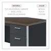 Single Pedestal Steel Desk, 45.25″ X 24″ X 29.5″, Mocha/black - Image 3