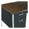 Double Pedestal Steel Desk, 60″ X 30″ X 29.5″, Mocha/black - Image 2
