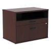 Alera Open Office Desk Series Low File Cabinet Credenza, 2-Drawer: Pencil/file,legal/letter,1 Shelf,espresso,29.5×19.13×22.88