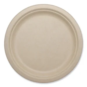 Fiber Plates, Plate, 9.1″ Diameter, Natural, 1,000/Carton