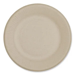 Fiber Plates, Ripple Edge Plate, 6.1″ Diameter, Natural, 1,000/Carton