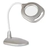 2-in-1 LED Magnifier Floor and Table Light, 39.5″ High, Silver/White, Ships in 1-3 Business Days