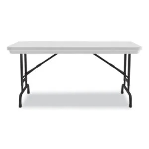 Adjustable Folding Table, Rectangular, 48″ x 24″ x 22″ to 32″, Gray Top, Black Legs, 4/Pallet, Ships in 4-6 Business Days
