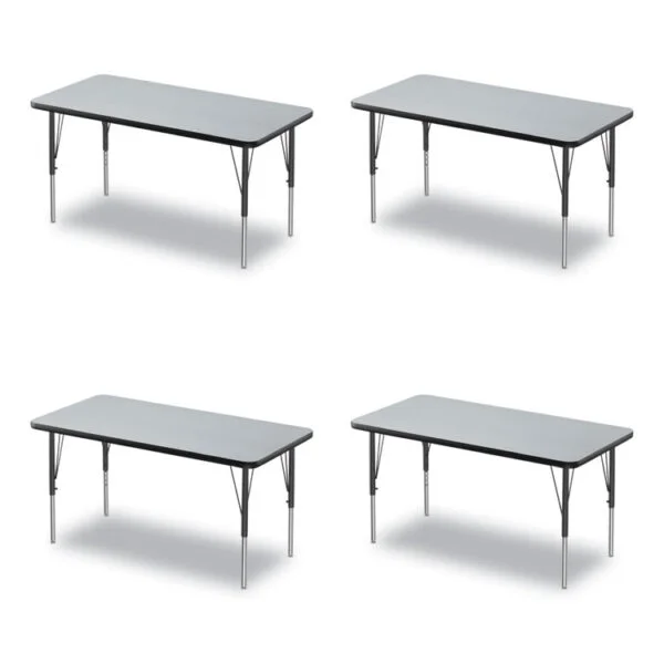Adjustable Activity Table, Rectangular, 48″ x 24″ x 19″ to 29″, Granite Top, Black Legs, 4/Pallet, Ships in 4-6 Business Days