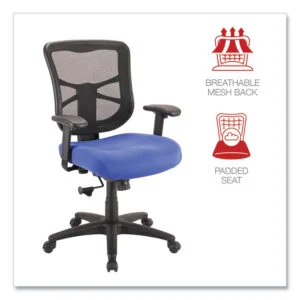 Alera Elusion Series Mesh Mid-Back Swivel/Tilt Chair, Supports Up to 275 lb, 17.9″ to 21.8″ Seat Height, Navy Seat