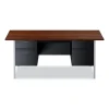 Double Pedestal Steel Desk, 72″ X 36″ X 29.5″, Mocha/black
