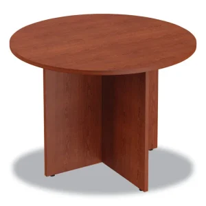 Alera Valencia Round Conference Table with Legs, 42″ Diameter x 29.5h, Medium Cherry