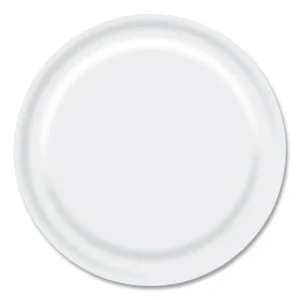 Paper Dinnerware, Plate, 9″ Diameter, White, 1,000/Carton