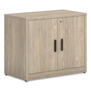 10500 Series Storage Cabinet with Doors, Two Shelves, 36″ x 20″ x 29.5″, Kingswood Walnut