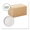 Molded Fiber Tableware, Plate, 9″ Diameter, White, 500/Carton - Image 2