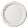 Molded Fiber Tableware, Plate, 9″ Diameter, White, 500/Carton