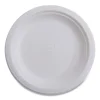 Renewable Sugarcane Dinnerware, Plate, 10″ dia, Natural White, 50/Pack