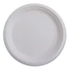 Renewable Sugarcane Plates, 6″ dia, Natural White, 1,000/Carton