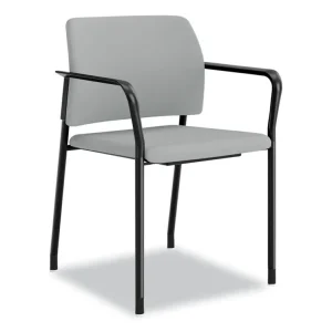 Accommodate Series Guest Chair with Arms, Vinyl Upholstery, 23.5″ x 22.25″ x 32″, Flint Seat/Back, Charblack Legs, 2/Carton