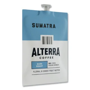 Alterra Sumatra Coffee Freshpack, Sumatra, 0.3 oz Pouch, 100/Carton