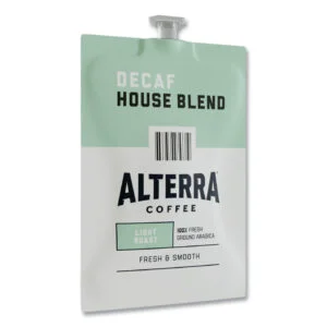 Alterra Decaf House Blend Coffee Freshpack, 0.25 oz Pouch, 100/Carton