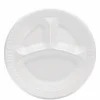 Quiet Classic Laminated Foam Plates, 3-Compartment, 9″ dia, White, 125/Pack, 4 Packs/Carton