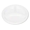 Plastic Dinnerware, Compartment Plates, 9″ Dia, White, 125/pack - Image 2