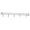 Hook Bars For Wire Shelving, Four Hooks, 18″ Deep, Silver, 2 Bars/pack