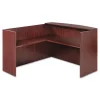 Alera Valencia Series Reception Desk With Transaction Counter, 71″ X 35.5″ X 29.5″ To 42.5″, Mahogany