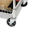 Carry-all Mail Cart, Metal, 1 Shelf, 1 Bin, 34.88″ x 18″ x 39.5″, Silver - Image 3