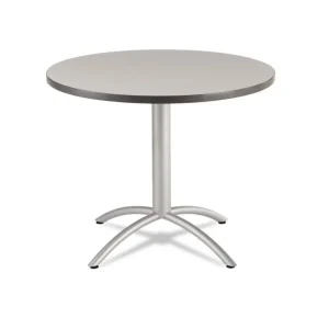 CafeWorks Table, Cafe-Height, Round, 36″ x 30″, Gray/Silver