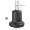 High Profile Bell Glides, Grip Ring Type B Stem, 2.19″ x 2.31″ Glide, Matte Black, 5/Set
