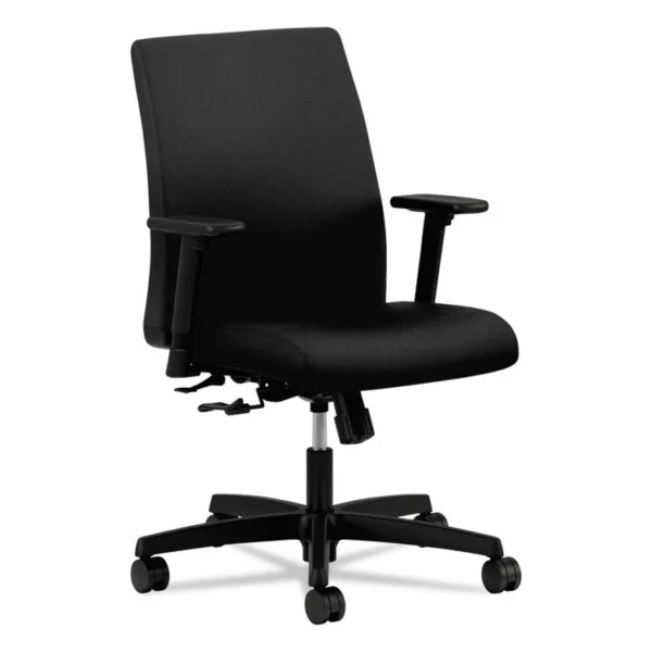 Ignition Series Fabric Low-Back Task Chair, Supports Up To 300 Lb, 17″ To 21.5″ Seat Height, Black