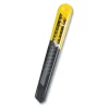 Straight Handle Knife w/Retractable 13 Point Snap-Off Blade, 9 mm Blade, 5.13" Plastic Handle, Yellow/Gray - Image 2