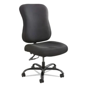Optimus High Back Big And Tall Chair, Vinyl, Supports Up To 400 Lb, 19″ To 22″ Seat Height, Black