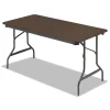 OfficeWorks Classic Wood-Laminate Folding Table, Curved Legs, Rectangular, 60″ x 30″ x 29″, Walnut