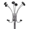 Chromy Coat Stand, 12 Knobs, 16w X 16d X 70.5h, Chrome/black - Image 2