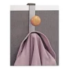 Cubicle Garment Peg, 2-Hook, 1.2 x 1.38 x 7.9, Wood, Metallic Gray, 1.5 lb Capacity - Image 2