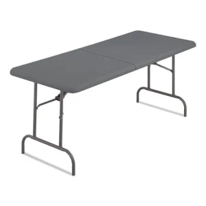 IndestrucTable Classic Bi-Folding Table, Rectangular, 60″ x 30″ x 29″, Charcoal