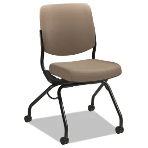 Perpetual Series Folding Nesting Chair, Supports Up to 300 lb, 19.13″ Seat Height, Morel Seat, Morel Back, Black Base