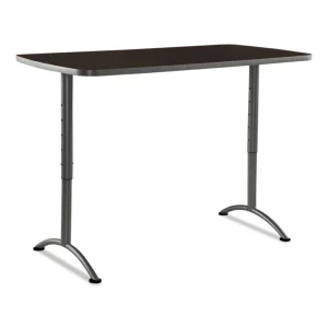 ARC Adjustable-Height Table, Rectangular, 30″ x 60″ x 30″ to 42″, Walnut/Gray